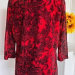 Dana Buchman 3/$20 Red Paisley Blouse 3/4 Sleeves Photo 2