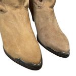 Zodiac Rare Vintage 80s Suede Boots Cowboy Western Cowgirl Boots NEW with tags Tan Size 7.5 Photo 2