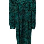 Funky ugly Christmas 80’s green and black shirt dress henley button neck Size 16 Photo 0