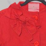 Kate Spade New York Womens Coat Red Cotton Silk Blend Button Pockets Bow S Photo 1