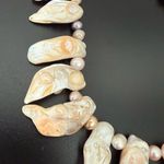 Genuine Freshwater Blister Pearl Freeform Top Drilled 36” Long Necklace 160g. Photo 9