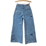 Social Tourist Ultra High Rise Baggy Jeans Hearts Women Sz 7R W 28 Wide Leg Boho Blue Photo 6
