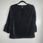 Lilly Pulitzer Christie Top Small Onyx Black Leopard Jacquard Ruffle Blouse Photo 5