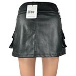 Princess Polly NEW  Magee Black Faux Vegan Leather Mini Cargo A-line Skirt Size 6 Photo 2