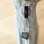 Lulus NWT Lulu’s Stylish Daze Light Wash Denim Sleeveless Bustier Mini Dress S Photo 6