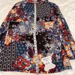Jaase  Rosella floral collage jacket notched collar side slits 1 button EUC Photo 9