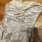 Niteline Vintage Y2k Satin Gown Strapless Mermaid Trumpet Formal Evening Prom Draped Ruched Fit Flare Champagne Photo 8