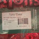 Tipsy Elves  Vibrant Red and Shimmering Silver Sequin Set Women’s XL Leggings NWT Photo 8