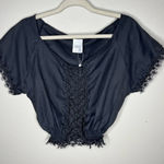 Peixoto Womens Size S Black Lace‎ Trim V Photo 0