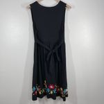 Tommy Hilfiger Black Dress Womens Large Floral Embroidered Sleeveless Casual Photo 2