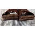 Born Cork Platform Laila Brown Leather Woven Wedge Comfort Sandals Women 7 EUC Photo 4
