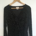 Anthropologie Saylor Black Floral Velvet Long Sleeve Romper Photo 5