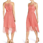 Cupcakes and Cashmere Dress Womens 2 Pink Lace Strady‎ Midi NWT Photo 1