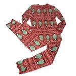 DEC 25 Christmas One Piece Pajamas Bodysuit Loungewear Penguins Adult Size Large Red Photo 0