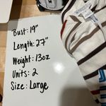 Market & Spruce Striped Hooded Long Sleeve Top Ivory Red Brown Size Large NWT Photo 10