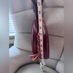 Bohemian Woven Round tooled Leather crossbody with woven Strap NWOT Brown Photo 10