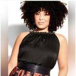 City Chic Gabriella Black Sleeveless High Neck Blouse Size 18 NWT Photo 1