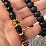 Beaded Angel Wing Bracelet Duo Set Black Photo 8