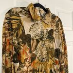 Chico's Autumn Leaf Embellished Button Down Shirt Size M Photo 3