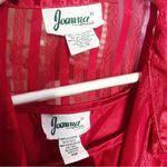 Joanna 80s Twinset Red Sheer Striped Shirt & Opaque Shell Women's Size XL Photo 3