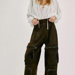 Free People  X Asparagus Waxed Cargo Pants Photo 0