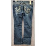 Vanity Women’s Low Rise Curvy Bootcut Stretch Jeans, Medium Wash, Size 28x31" Blue Photo 3