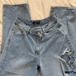 Pretty Little Thing Oversized Baggy Cross Waist Jeans Photo 1