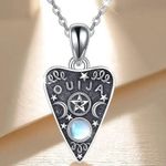 Ouija Necklace Halloween Whimsigoth Silver Color Necklace Triple Moon Goddess Photo 0