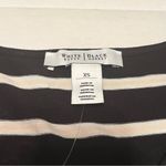 White House | Black Market  Women XS Black White Peach Stripe Tunic Shirt Dress NEW Photo 1