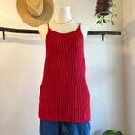 DKNY Vintage Y2K Red 100% Cotton Chunky Knit Tunic Tank Vest Top Size Large Photo 8