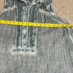 Free People  Oversized Gauze Linen Flowy Collared Tank Top Washed Blue M Photo 6