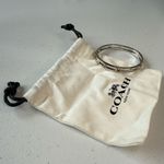Coach  signature Hinged Silver color Bangle Bracelet with cubic zirconia Photo 4