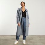 Everlane  The Gathered Drape Trench Coat in Grey Small Photo 4