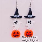 Boutique Acrylic Halloween Earrings Witch Bat Earrings Ghost Pumpkin Photo 2