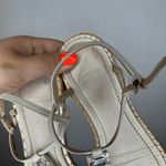 Brian Atwood Embellished Thong Sandals Size 6.5 Beige Leather Dress Shoes Tan Photo 1