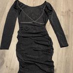 Black sequin open back mini bodycon party dress Size XS Photo 2