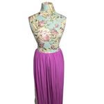 Womens Boho Convertible Maxi Wrap Dress sz Small Lace Overlay Purple White Sexy Photo 7