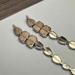 Blue Rhinestone Gold Tone Long Statement Dangle Drop Pierced Earrings Photo 6