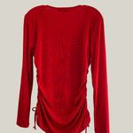 Fever Red Chain Ruched Scoop Neck Long Photo 1