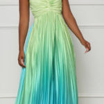 Pleated Dress Green Size 6 Photo 0