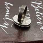 Vintage Oversized Marquise Rhinestone Statement Ring Silver Tone Size 8 Gray Photo 4