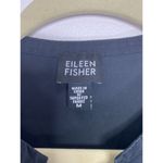 Eileen Fisher  Black Button Down 3/4 Sleeve Cotton Spandex Minimalist Shirt Top M Photo 2