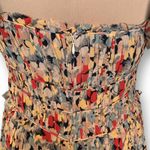 SEA New York Silk Floral Midi Dress Smocked Waist Flutter Sleeve Large New Yellow Photo 9