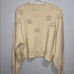 Jessica Simpson Cream Crew Neck Sweater with Ribbed Cuffs Photo 4