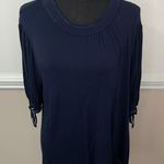 Kim And Cami  Navy 3/4 Sleeve Blouse Size Large Photo 0