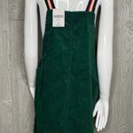 Forever 21 Nwt  striped strap corduroy overall dress green size large Photo 7