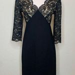 NWOT Vintage Cocktail Dress Lace Black Sleeves Sz 2 Petite Photo 0