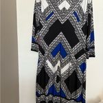 Vince Camuto 🚨 Blue and Black Sheath Dress 3/4 Sleeve Crew Neck size 12 NWT🚨 Photo 4