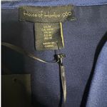 House of Harlow 1960 Twist Front Satin Blouse Size Medium Blue Top NWT Photo 4