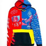 REASON Streetwear graphic color block hooded sweatshirt Size L Photo 0